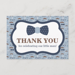 Tarjeta De Agradecimiento Pequeño Hombre Gracias Tarjeta, Bow Tie, Azul, Mar