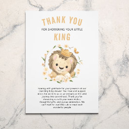 Tarjeta De Agradecimiento Pequeño león rey género Baby Shower neutro