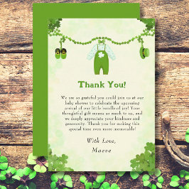 Tarjeta De Agradecimiento Pequeño Lucky One Shamrock Baby Set Baby Shower