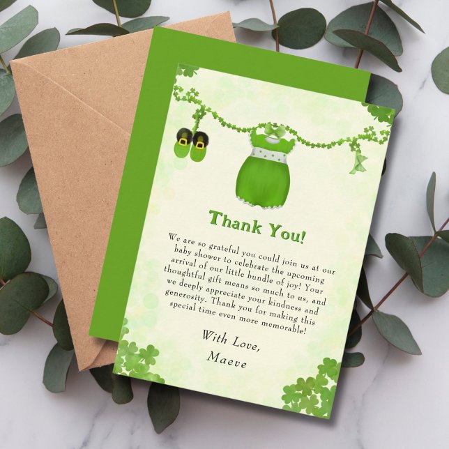 Tarjeta De Agradecimiento Pequeño Lucky One Shamrock Bebé (Subido por el creador)