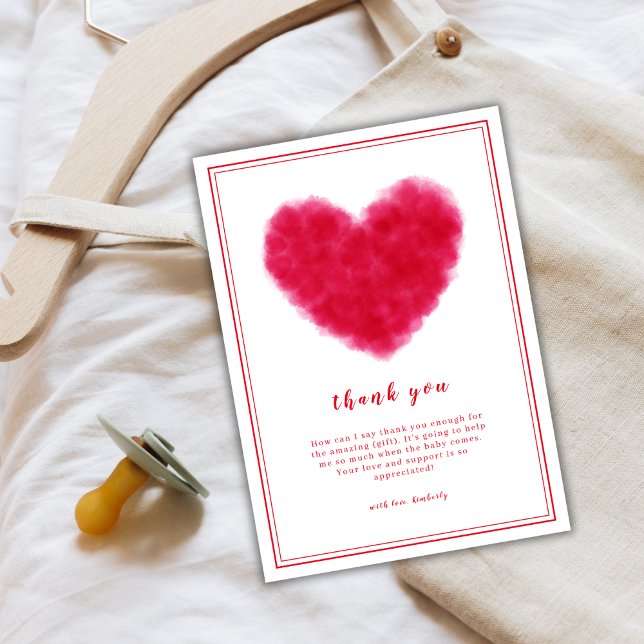Tarjeta De Agradecimiento Pequeño marco de San Valentín Baby Shower (Little Sweetheart Frame Valentines Baby Shower Thank You Card)