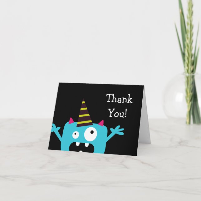 Tarjeta De Agradecimiento Pequeño Monstruo Gracias (Anverso)