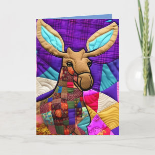 Tarjeta De Agradecimiento Pequeño Moose Calf Quilt Like Design