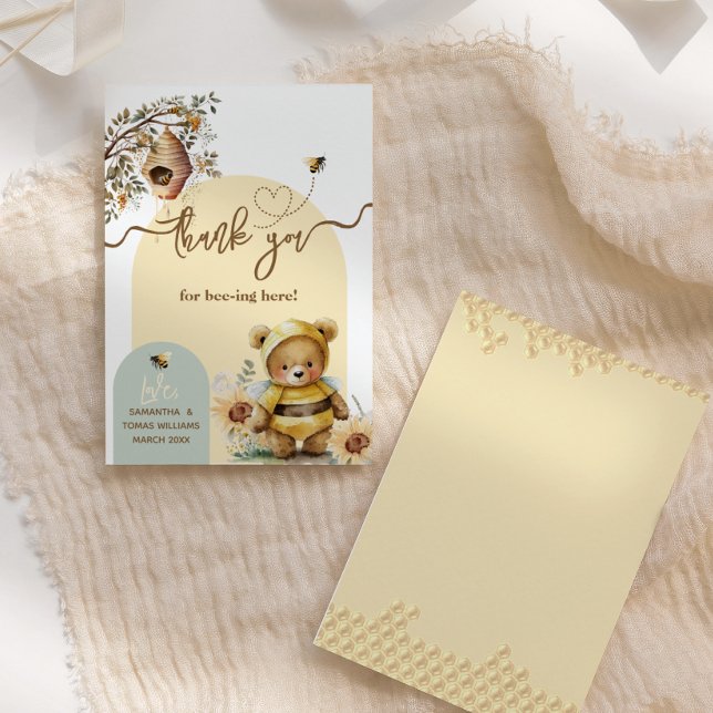 Tarjeta De Agradecimiento Pequeño oso oso oso de miel Baby Shower Gracias a  (Subido por el creador)