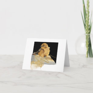 Tarjeta De Agradecimiento Pequeño pájaro simple, blanco