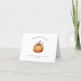 Tarjeta De Agradecimiento Pequeño paro de calabaza Baby Shower Neutral mínim