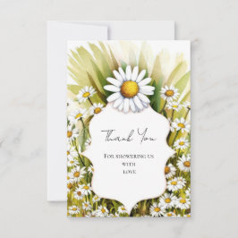 Tarjeta De Agradecimiento Pequeño Personalizado Daisy Baby Shower