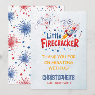 Tarjeta De Agradecimiento Pequeño Petardo Patriótico Gracias