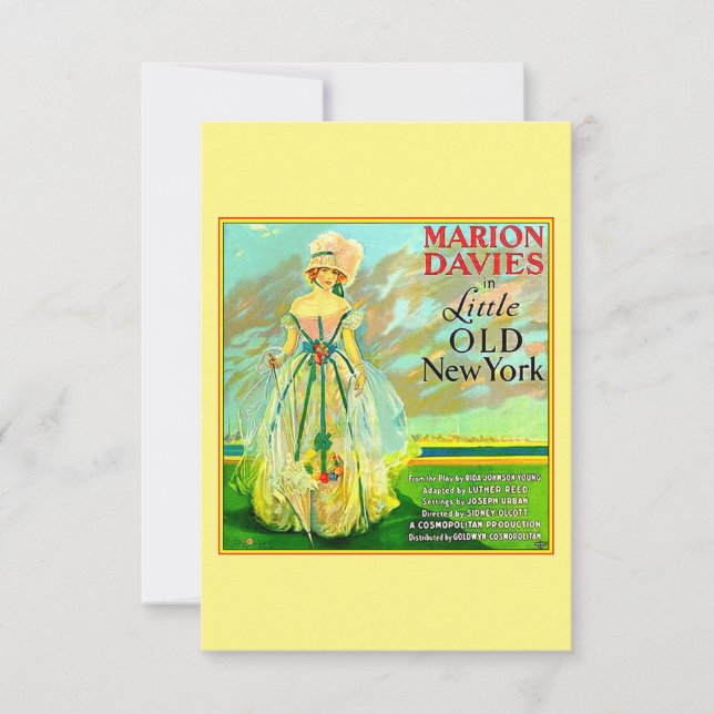Tarjeta De Agradecimiento Pequeño Poster viejo de Nueva York (Anverso)