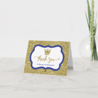 Pequeño príncipe Thank You Card, azul, falso