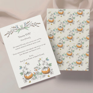 Tarjeta De Agradecimiento Pequeño PUMPKIN convirtiendo en un cumpleaños de l