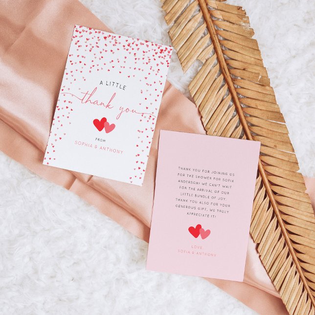 Tarjeta De Agradecimiento Pequeño querido Valentine Baby Shower Gracias (Subido por el creador)