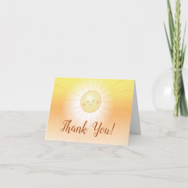 Tarjeta De Agradecimiento Pequeño rayo de luz solar Baby Shower (Anverso)
