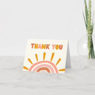 Tarjeta De Agradecimiento Pequeño rayo de sol Boho Sun Baby Shower