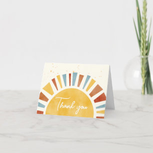 Tarjeta De Agradecimiento Pequeño rayo de Sunshine Boho Baby Shower