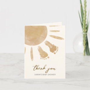 Tarjeta De Agradecimiento Pequeño rayo de Sunshine Boho Baby Shower