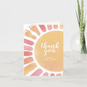 Tarjeta De Agradecimiento Pequeño rayo de Sunshine Boho Baby Shower