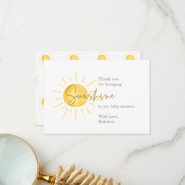 Tarjeta De Agradecimiento Pequeño rayo de Sunshine Boho Baby Shower