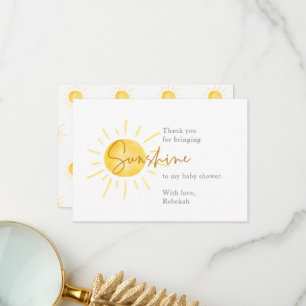 Tarjeta De Agradecimiento Pequeño rayo de Sunshine Boho Baby Shower