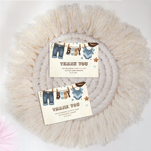 Tarjeta De Agradecimiento Pequeño vaquero 