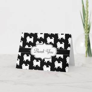 Tarjeta De Agradecimiento Pequeño Westie lindo - terrieres blancos de