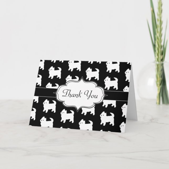Tarjeta De Agradecimiento Pequeño Westie lindo - terrieres blancos de (Anverso)
