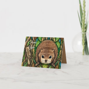 Tarjeta De Agradecimiento Pequeño y adorable castor de bebé