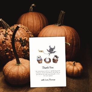 Tarjeta De Agradecimiento Pequeño y lindo Boo Halloween quequito Baby Shower