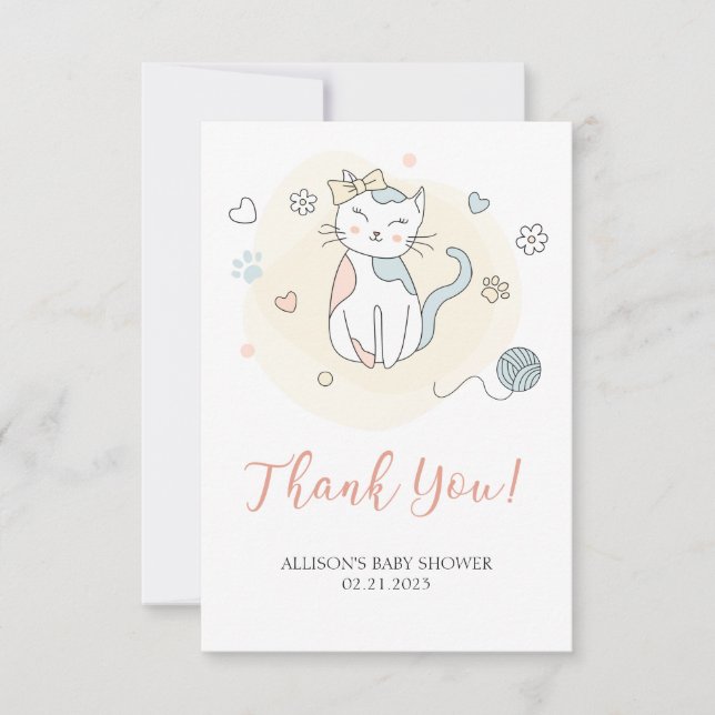 Tarjeta De Agradecimiento Pequeño y lúgubre Baby Shower (Anverso)