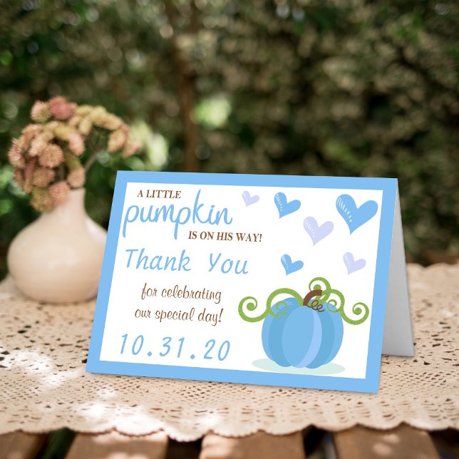 Tarjeta De Agradecimiento Pequeños calabazas, Baby Shower (Subido por el creador)