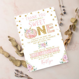 Tarjeta De Agradecimiento Pequeños Chicas de calabaza Primer cumpleaños