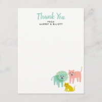 Pequeños Libios Llanos Baby Shower Gracias Cartas 