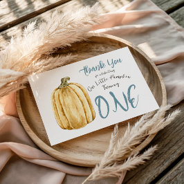 Tarjeta De Agradecimiento Pequeños Niños Calabaza Otoño Cumpleaños Gracias