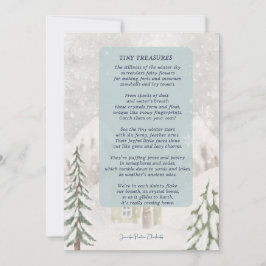 Tarjeta De Agradecimiento Pequeños tesoros con cabina de invierno nevada