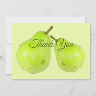 Tarjeta De Agradecimiento Pera Fresca Verde Jugosa y Dulce