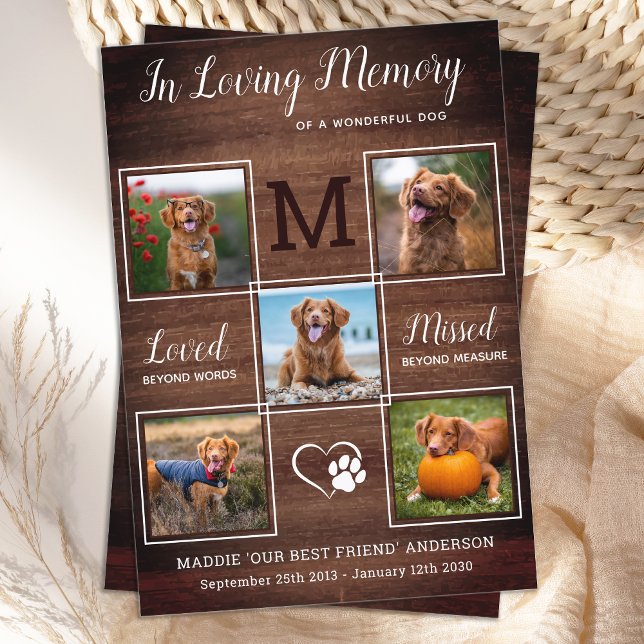 Tarjeta De Agradecimiento Perdida de Mascota en memoria de perros Personaliz (Subido por el creador)