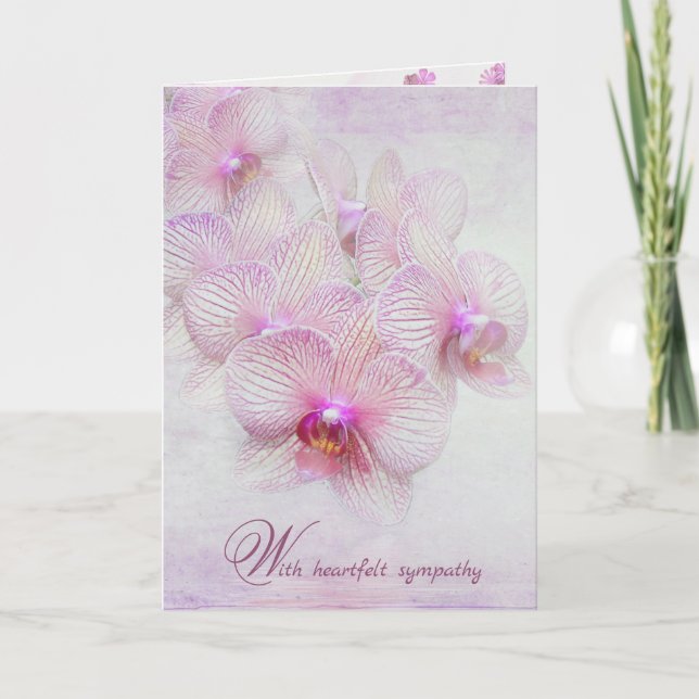 Tarjeta De Agradecimiento Pérdida de orquídeas rosas (Anverso)