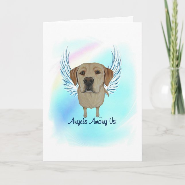 Tarjeta De Agradecimiento Pérdida del Mascota Angel Dog recuperador de Labra (Anverso)