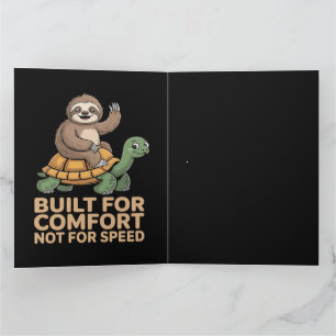 Tarjeta De Agradecimiento Perezoso Divertido Montando Tortuga