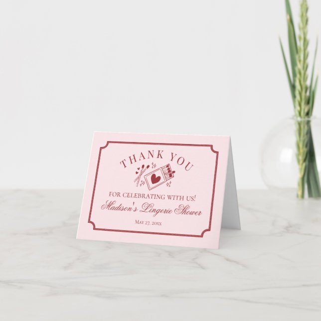 Tarjeta De Agradecimiento Perfect Match Bridal Shower Thank You Card (Anverso)