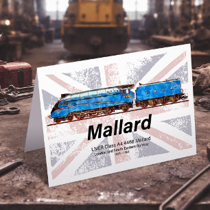 Tarjeta De Agradecimiento Perfil de locomotora de mallard LNER clase A4 con