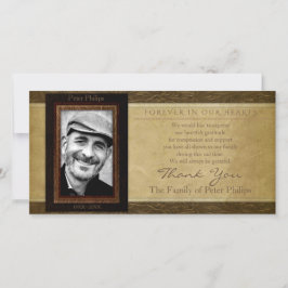 Tarjeta De Agradecimiento Pergamino de cuero falso Foto Simpatía Gracias