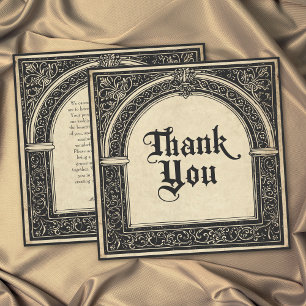 Tarjeta De Agradecimiento Pergamino Gótico Medieval Hasta la Muerte