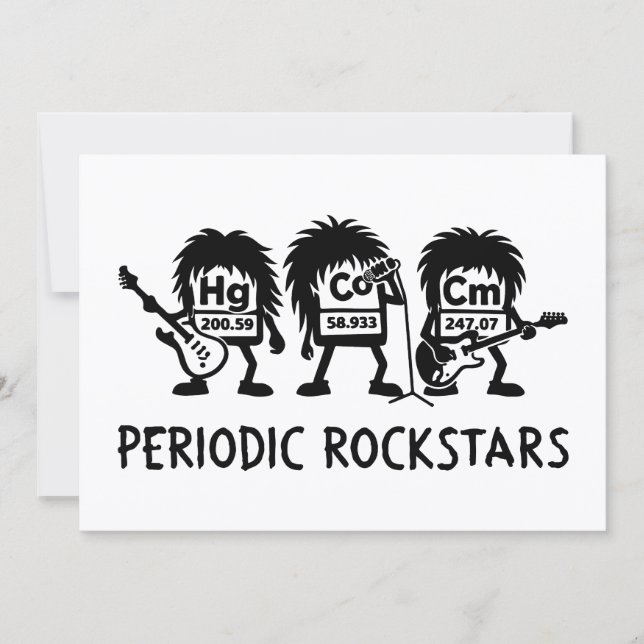 Tarjeta De Agradecimiento Periodic Rockstars Chemistry Humor (Anverso)
