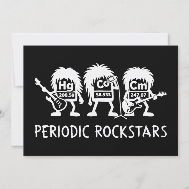 Tarjeta De Agradecimiento Periodic Rockstars Chemistry Humor (Anverso)