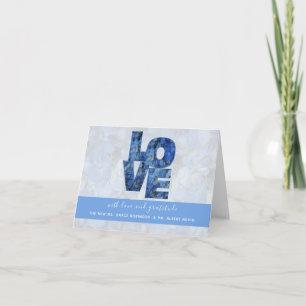 Tarjeta de agradecimiento Periwinkle Blue Hydrange