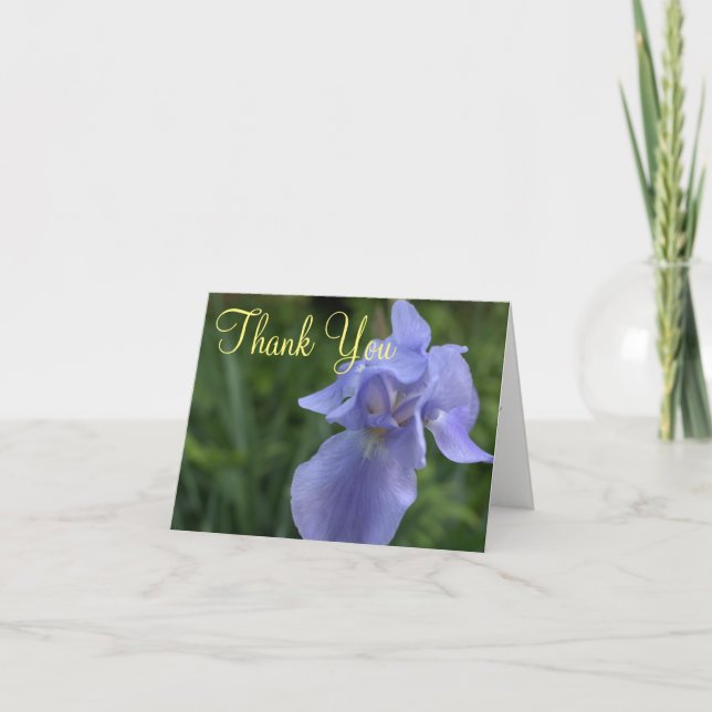 Tarjeta De Agradecimiento Periwinkle Iris Flower Boda Gracias (Anverso)