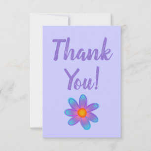 Tarjeta de agradecimiento Periwinkle Purple Flower