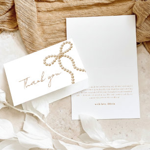 Tarjeta De Agradecimiento Perla Bow ¡Está Anudando! Elegante Desayuno de Des