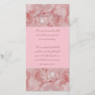 Tarjeta De Agradecimiento Perlas rosa rosadas gracias a las funciones de fie